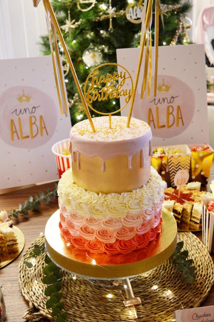 tarta cumpleanos uno nina candy bar cuento hadas bautizo