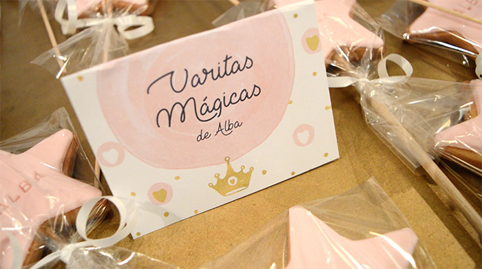 cumple regalos galletas nombre nina estrella rosa