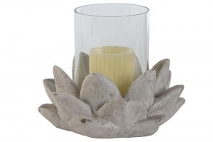 Porta velas Flor Cemento - Imagen 2