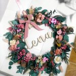 Corona flores con nombre