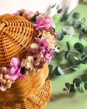 Corona flor preservada lila - Imagen 3